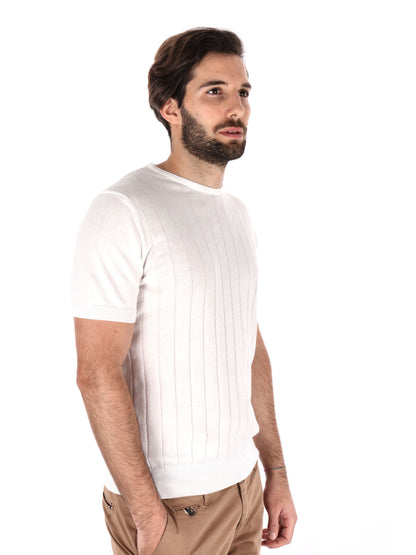 T-shirt Astori K652 uomo in cotone bianca con girocollo