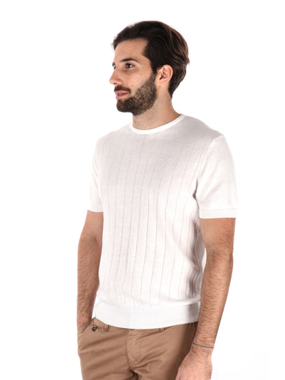 T-shirt Astori K652 uomo in cotone bianca con girocollo