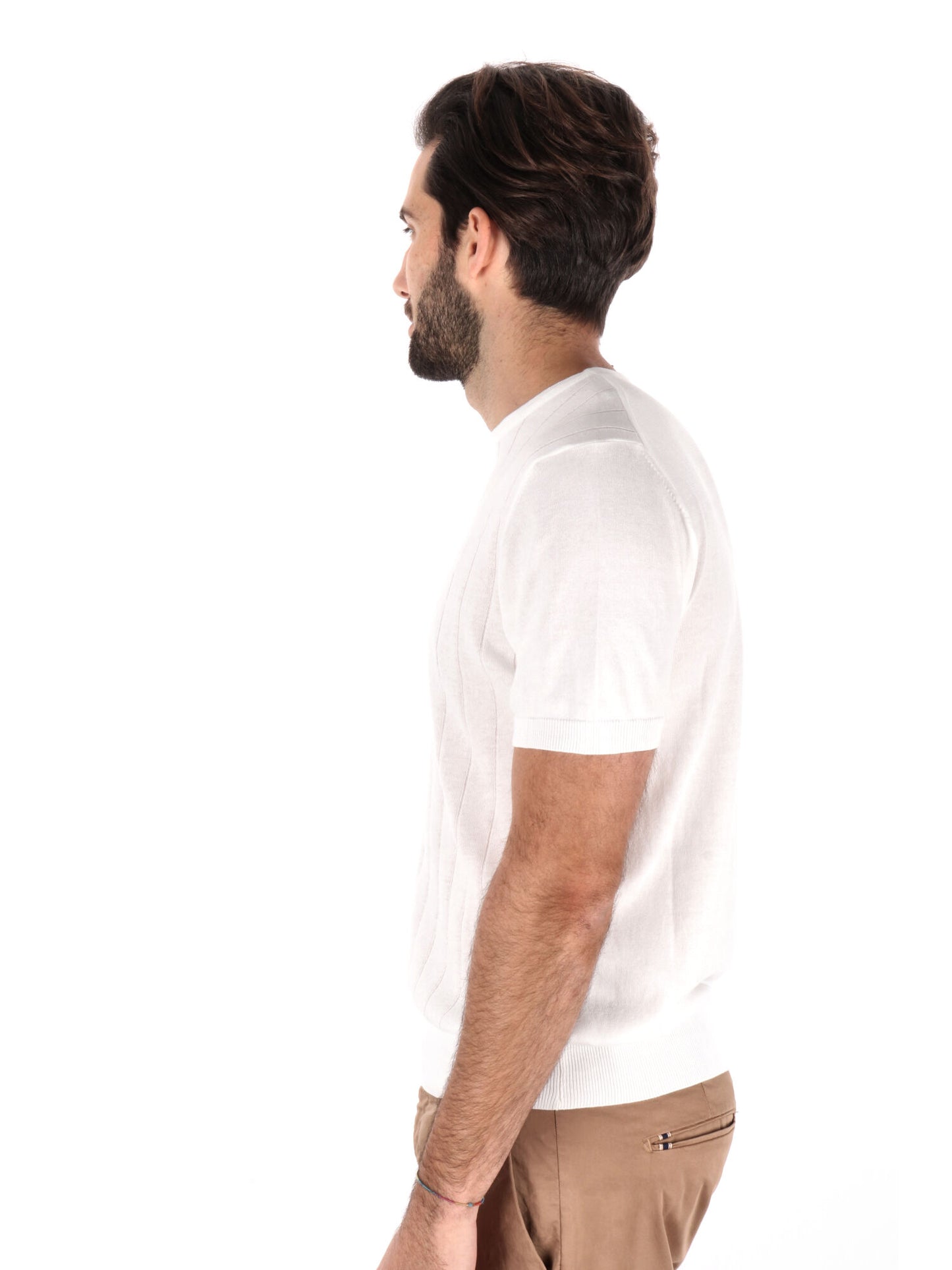 T-shirt Astori K652 uomo in cotone bianca con girocollo