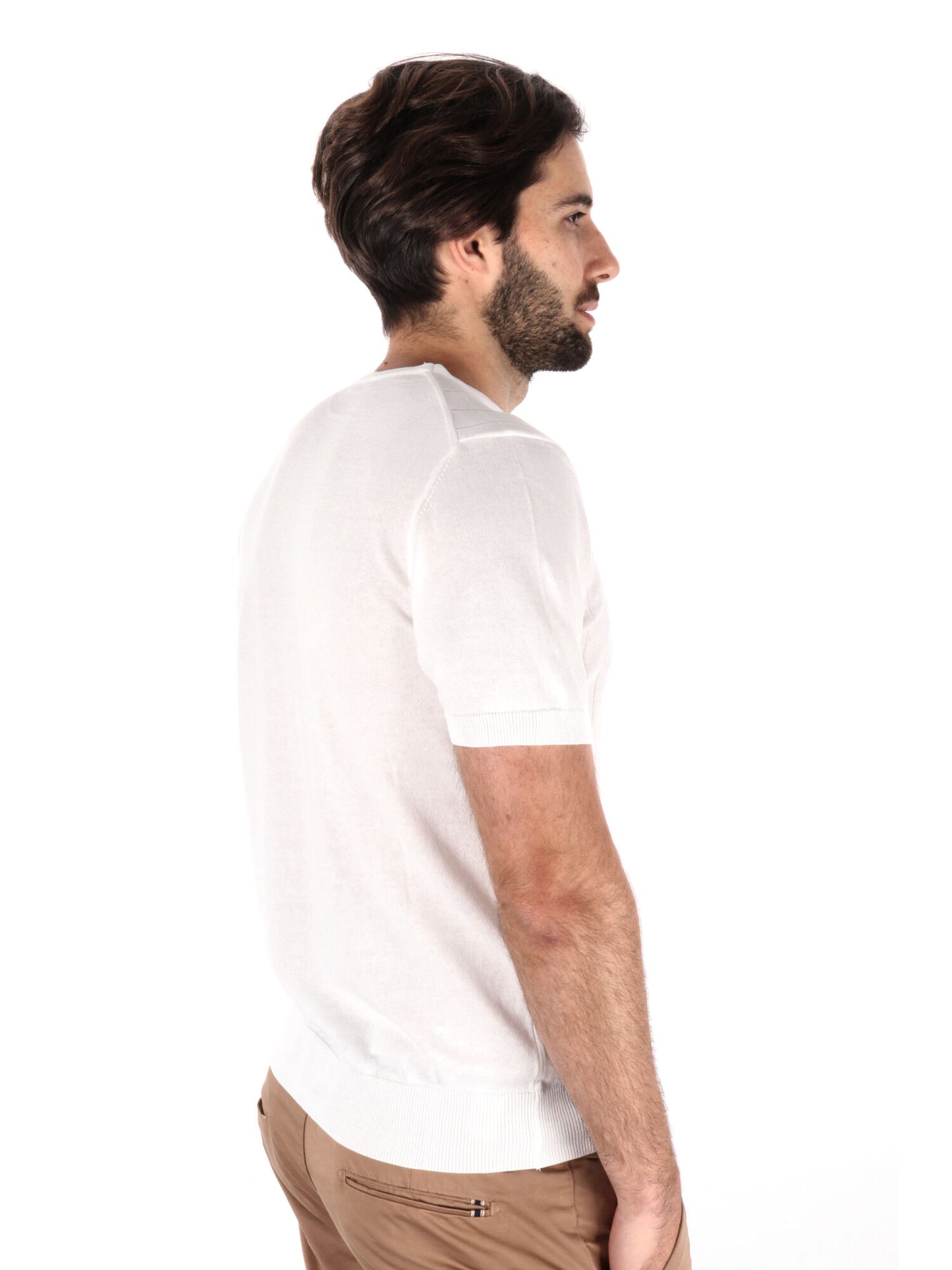 T-shirt Astori K652 uomo in cotone bianca con girocollo