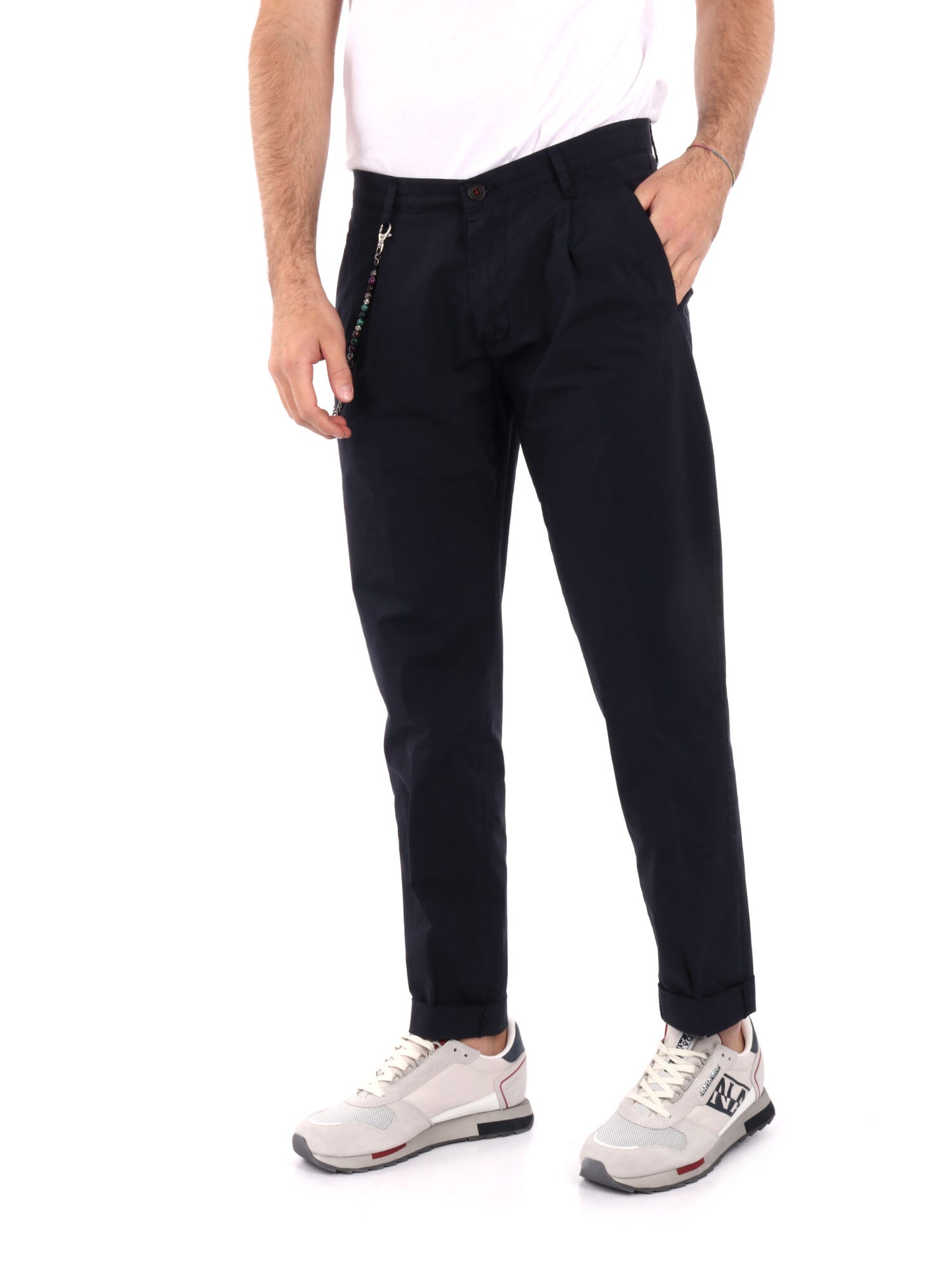 PANTALONE IN TELA FB UOMO BLU