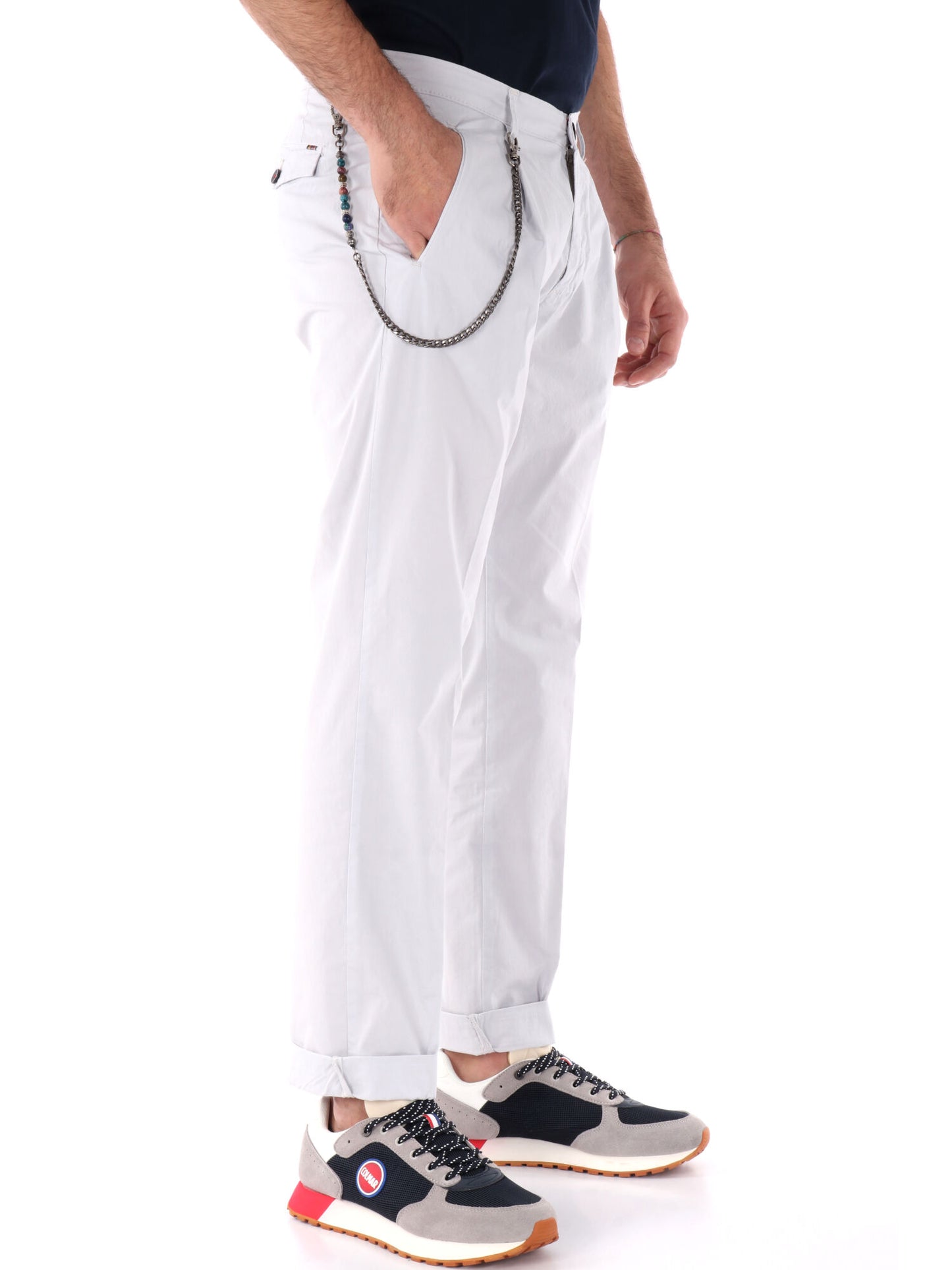 PANTALONE IN TELA FB UOMO GHIACCIO
