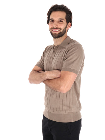 POLO IN MAGLIA A FASCIA FB UOMO TORTORA
