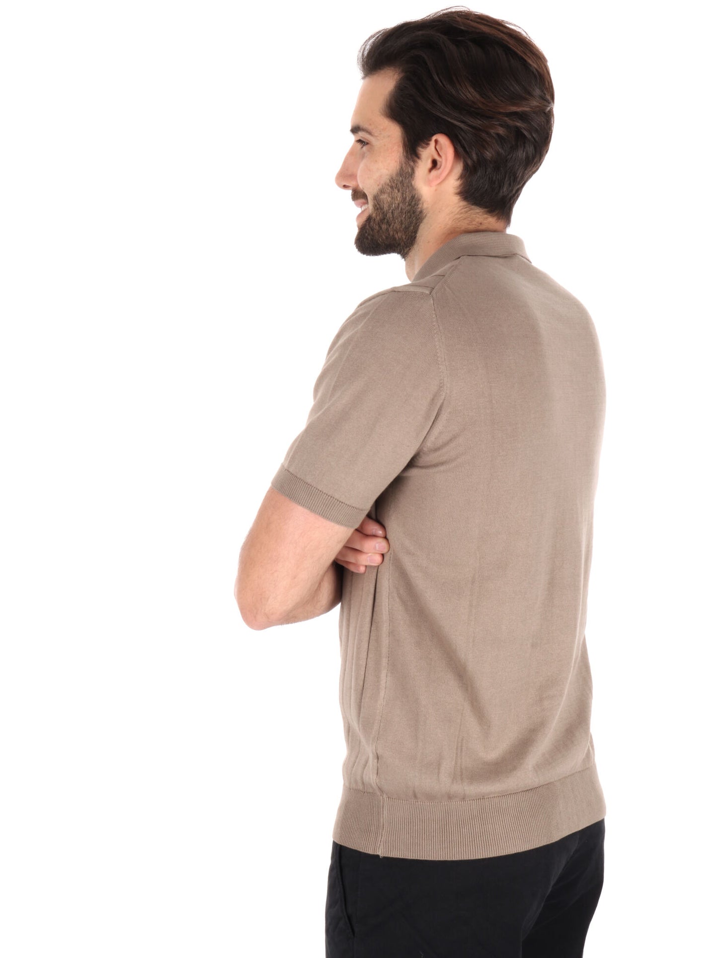 POLO IN MAGLIA A FASCIA FB UOMO TORTORA