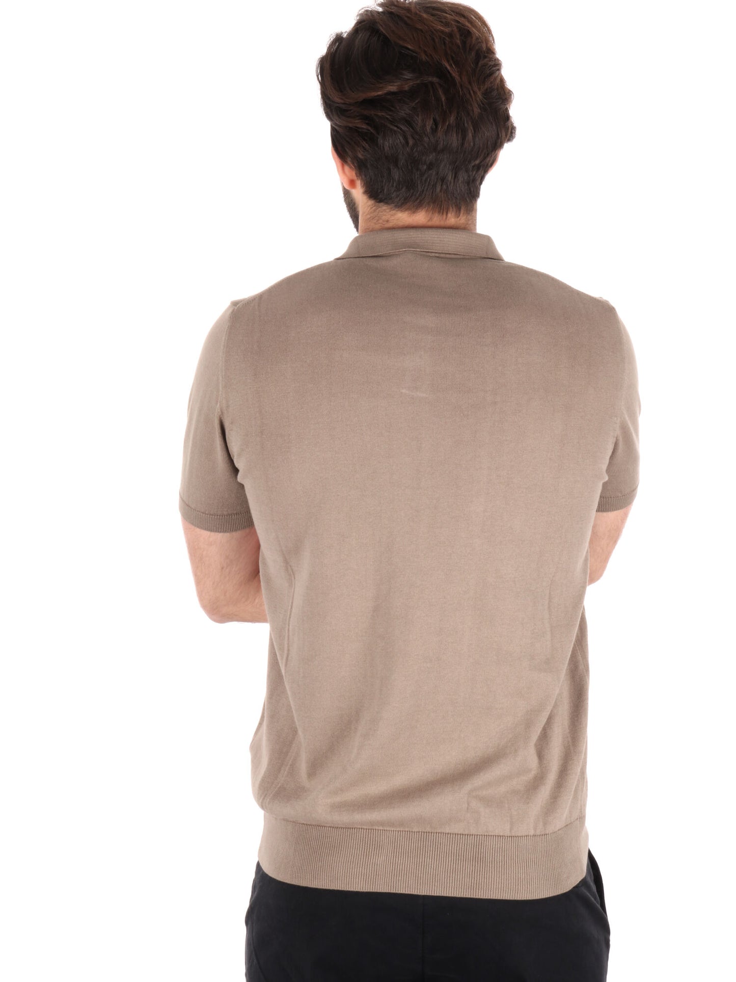 POLO IN MAGLIA A FASCIA FB UOMO TORTORA