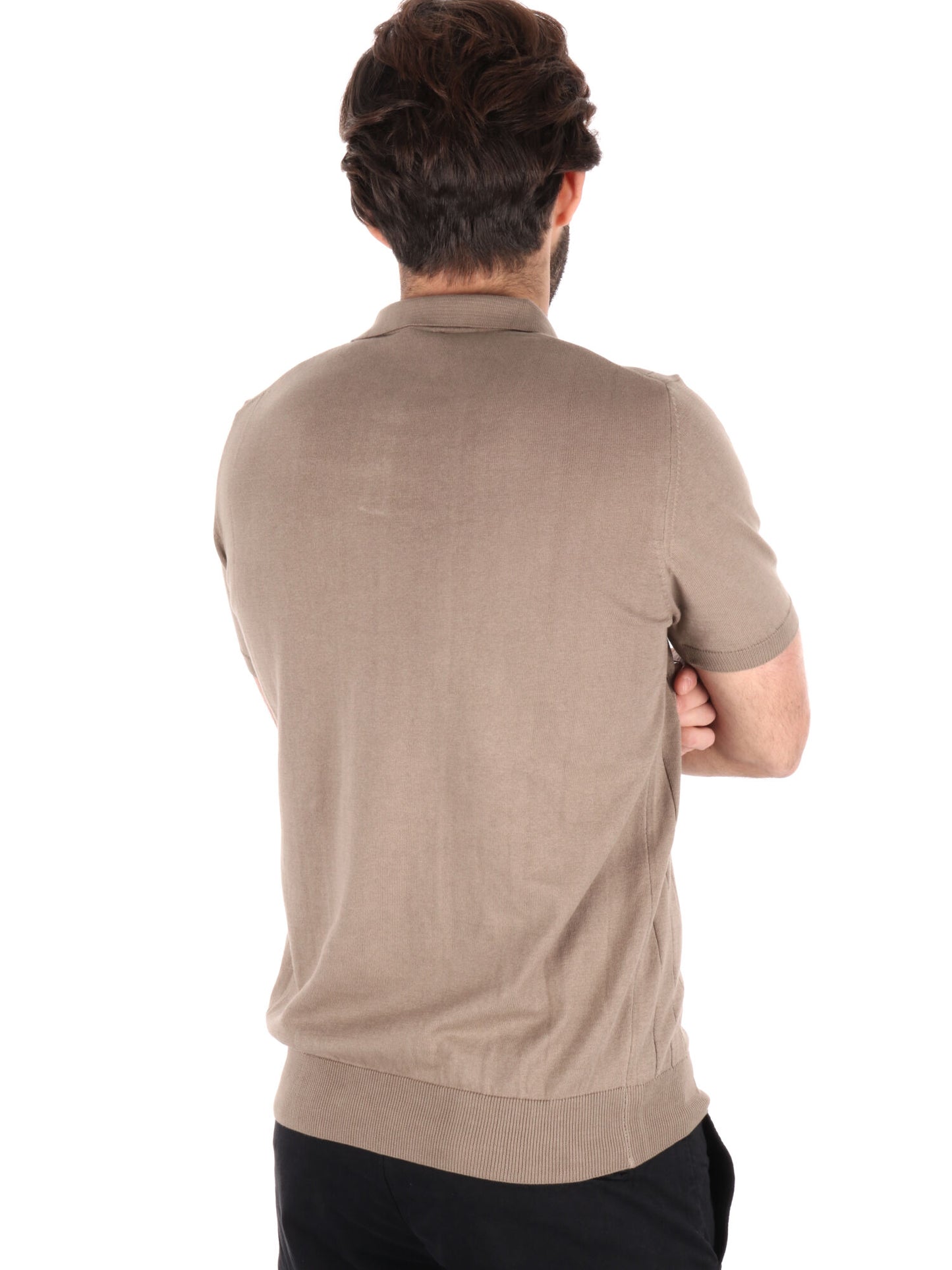 POLO IN MAGLIA A FASCIA FB UOMO TORTORA