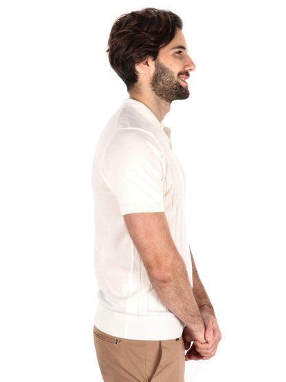 POLO IN MAGLIA A FASCIA FB UOMO BIANCO