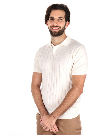 POLO IN MAGLIA A FASCIA FB UOMO BIANCO