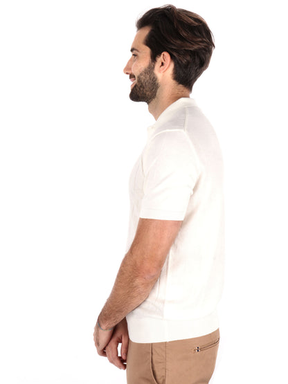 POLO IN MAGLIA A FASCIA FB UOMO BIANCO