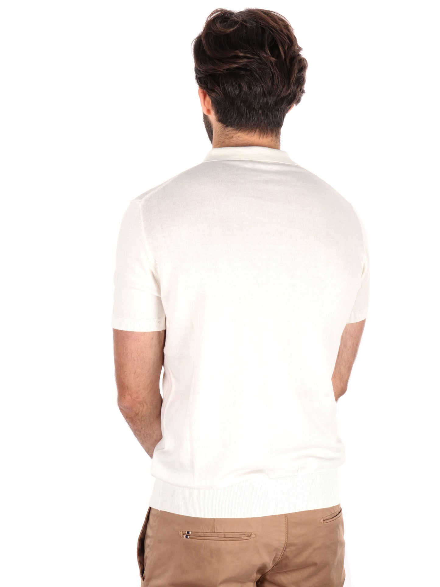 POLO IN MAGLIA A FASCIA FB UOMO BIANCO