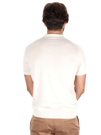 POLO IN MAGLIA A FASCIA FB UOMO BIANCO