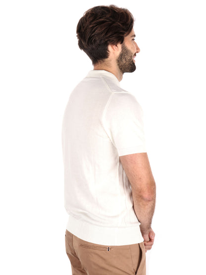 POLO IN MAGLIA A FASCIA FB UOMO BIANCO