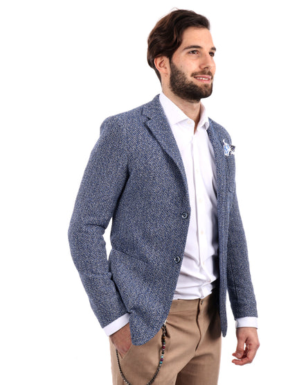 GIACCA IN MAGLIA FB UOMO INDACO