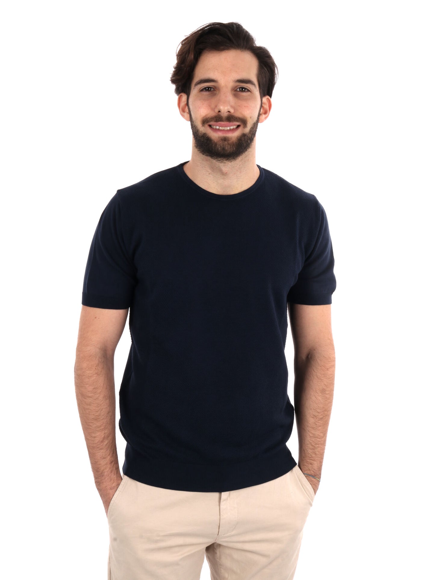 T-SHIRT IN MAGLIA FB UOMO BLU