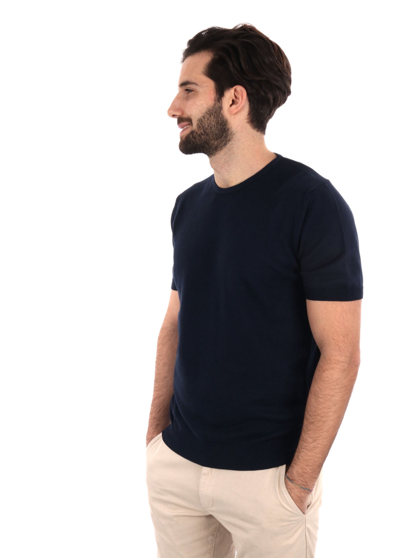 T-SHIRT IN MAGLIA FB UOMO BLU