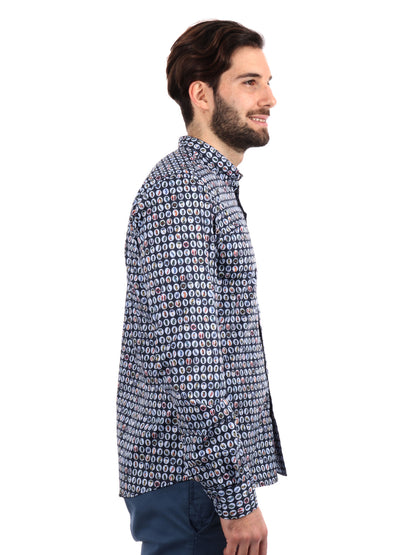 F.B. CAMICIA ML - BLU