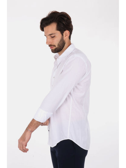 Camicia da uomo Benfica 369 bianca con collo italiano classico