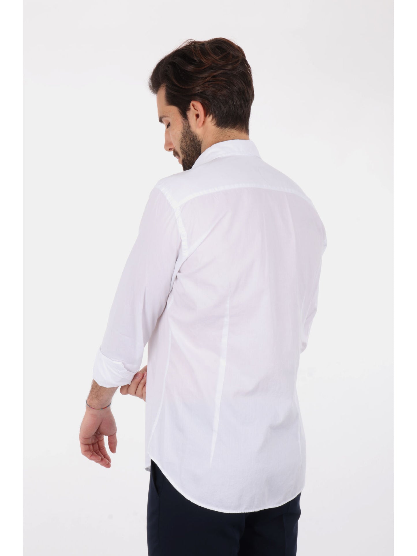 Camicia da uomo Benfica 369 bianca con collo italiano classico
