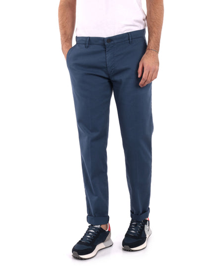 Pantalone Bill Indac blu da uomo slim in cotone stretch