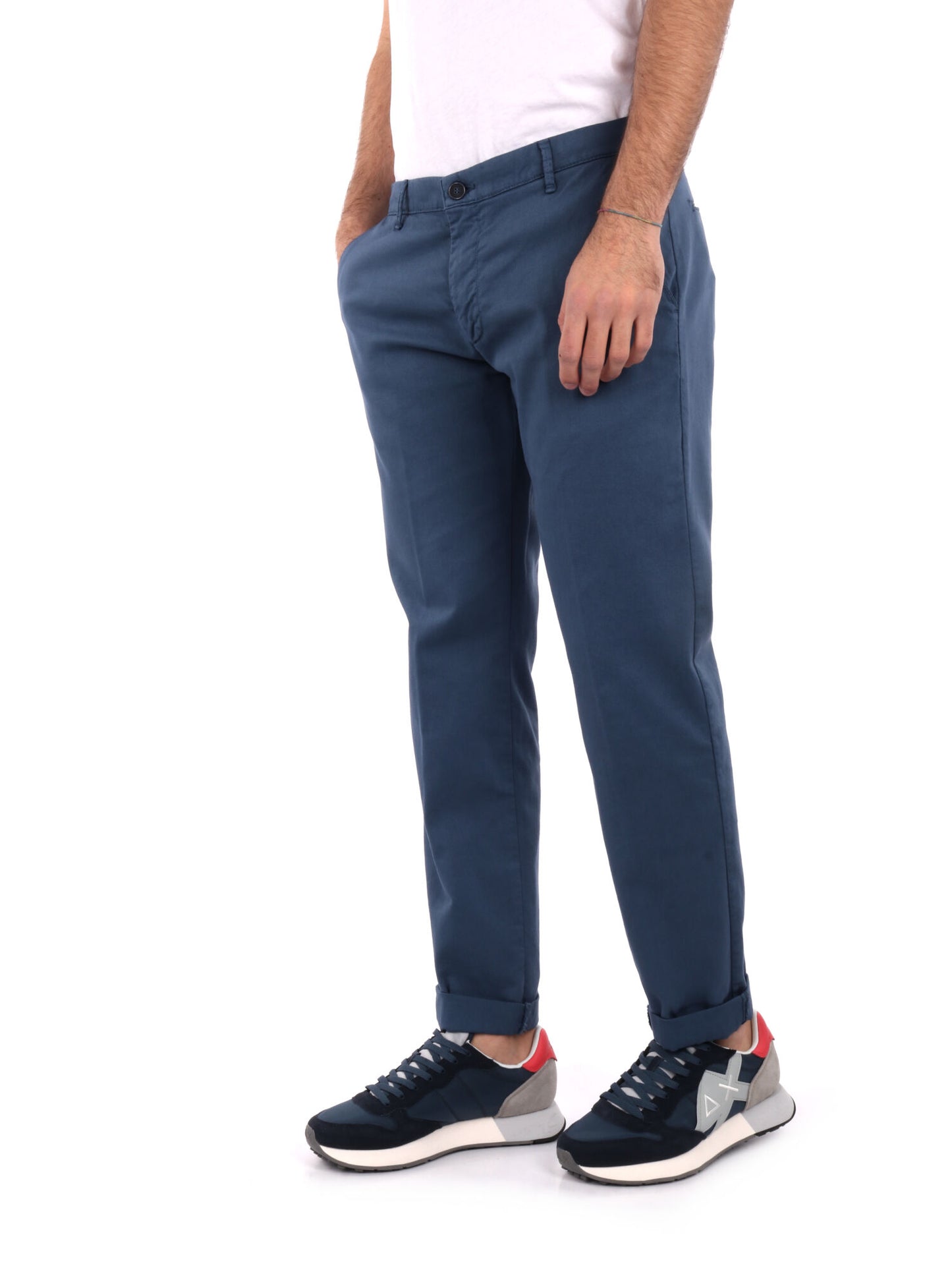 Pantalone Bill Indac blu da uomo slim in cotone stretch