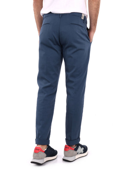 Pantalone Bill Indac blu da uomo slim in cotone stretch