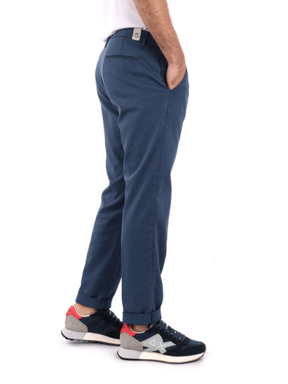 Pantalone Bill Indac blu da uomo slim in cotone stretch