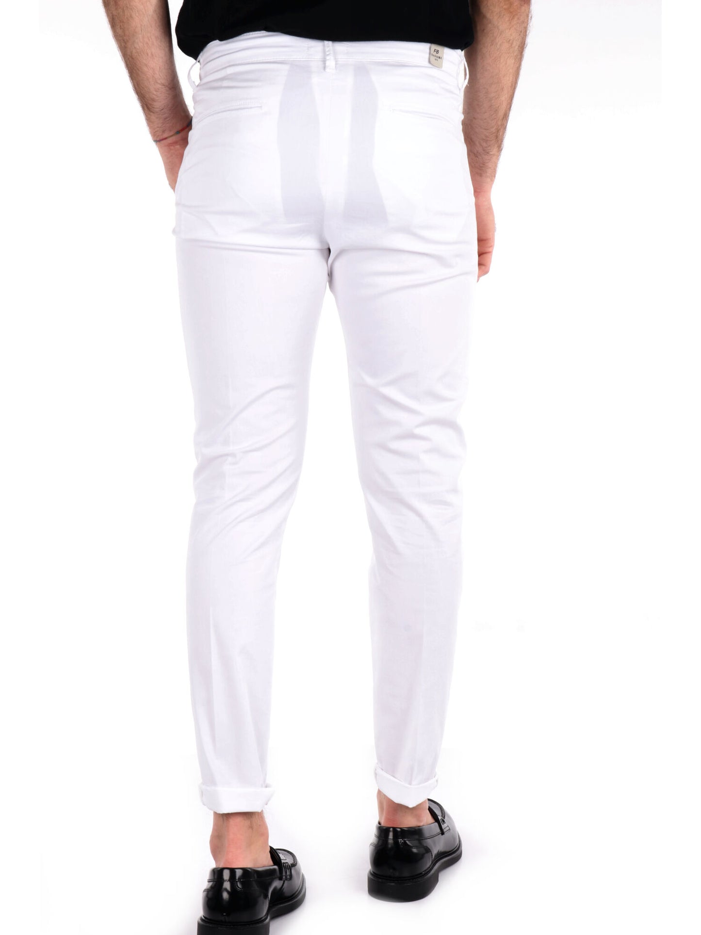 Pantalone chino FB Bongo bianco da uomo in lycra elegante