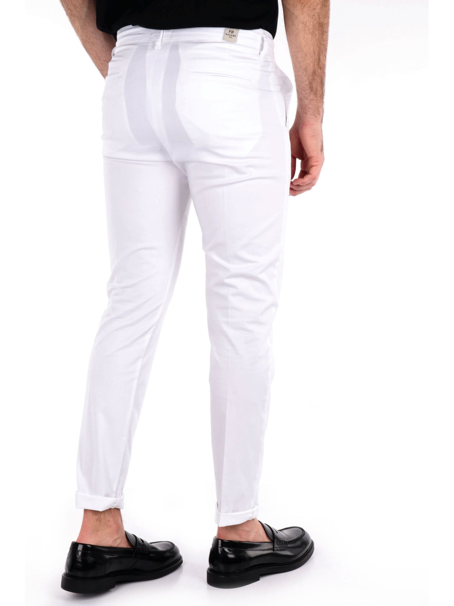 Pantalone chino FB Bongo bianco da uomo in lycra elegante