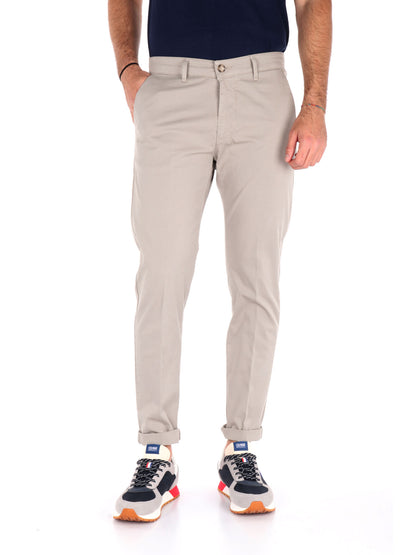 Pantaloni chino Bongo Spago da uomo beige in lycra elastica