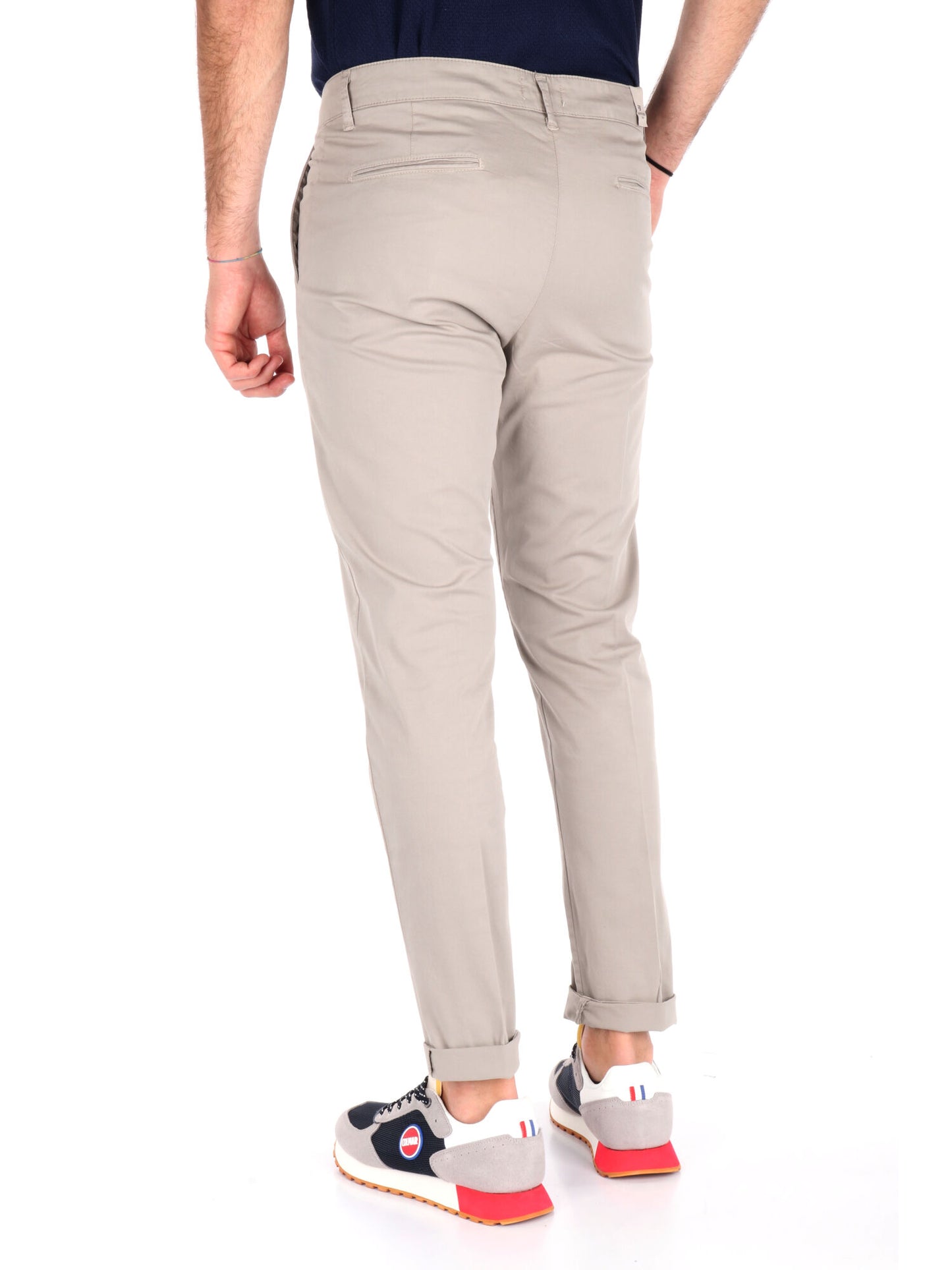 Pantaloni chino Bongo Spago da uomo beige in lycra elastica
