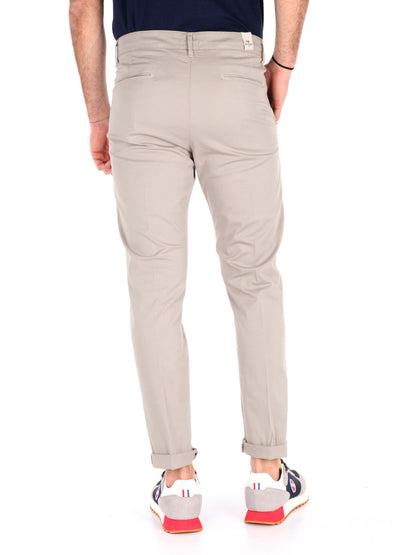 Pantaloni chino Bongo Spago da uomo beige in lycra elastica