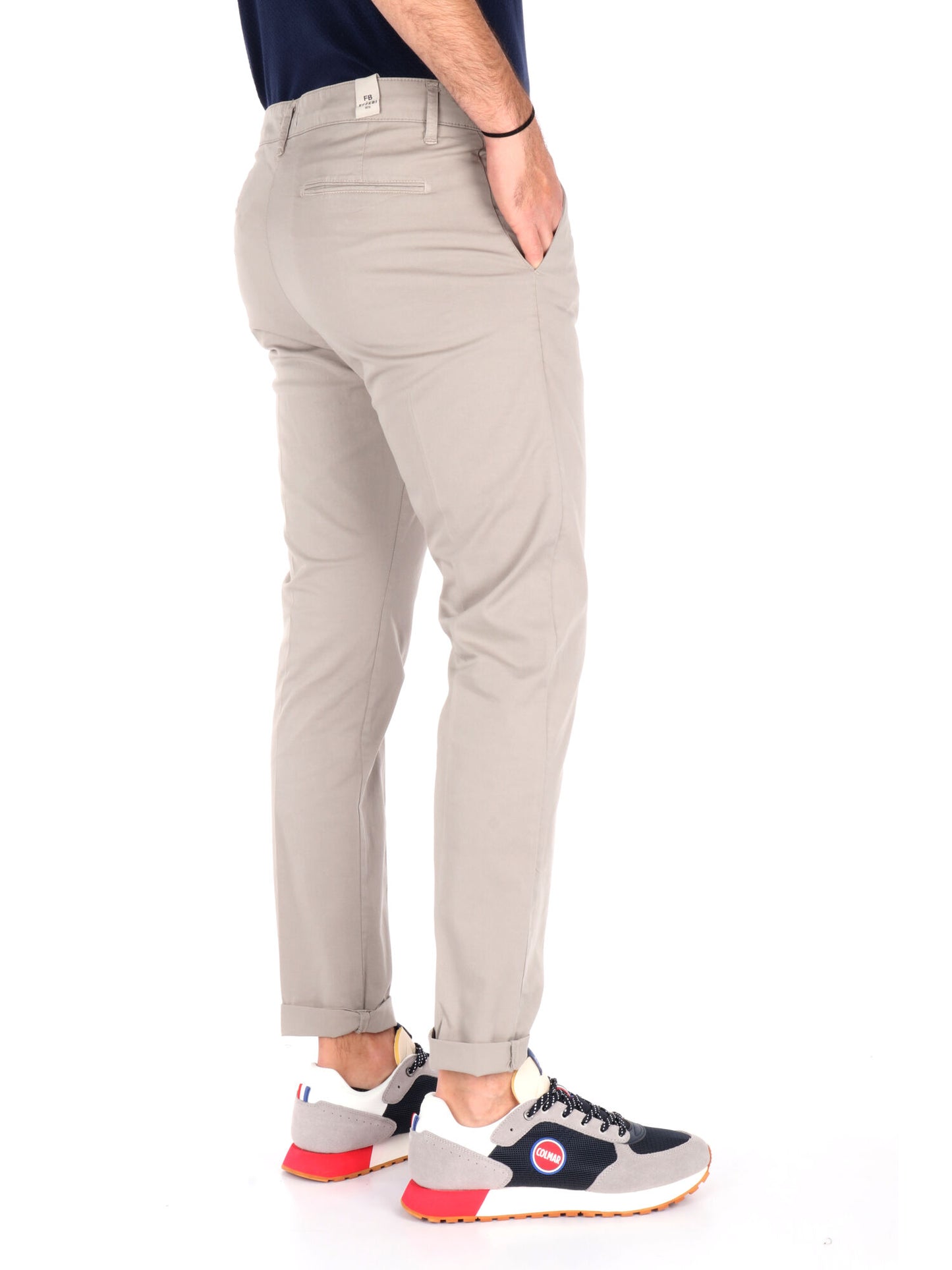 Pantaloni chino Bongo Spago da uomo beige in lycra elastica