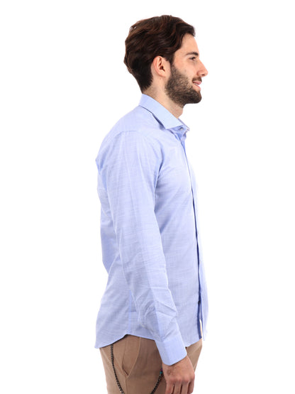 CAMICIA BORRELLI FB UOMO CELESTE