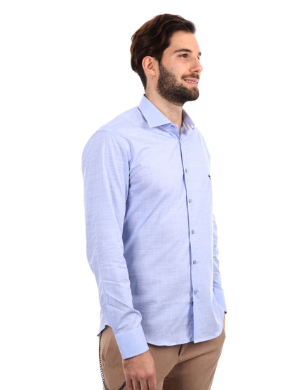 CAMICIA BORRELLI FB UOMO CELESTE