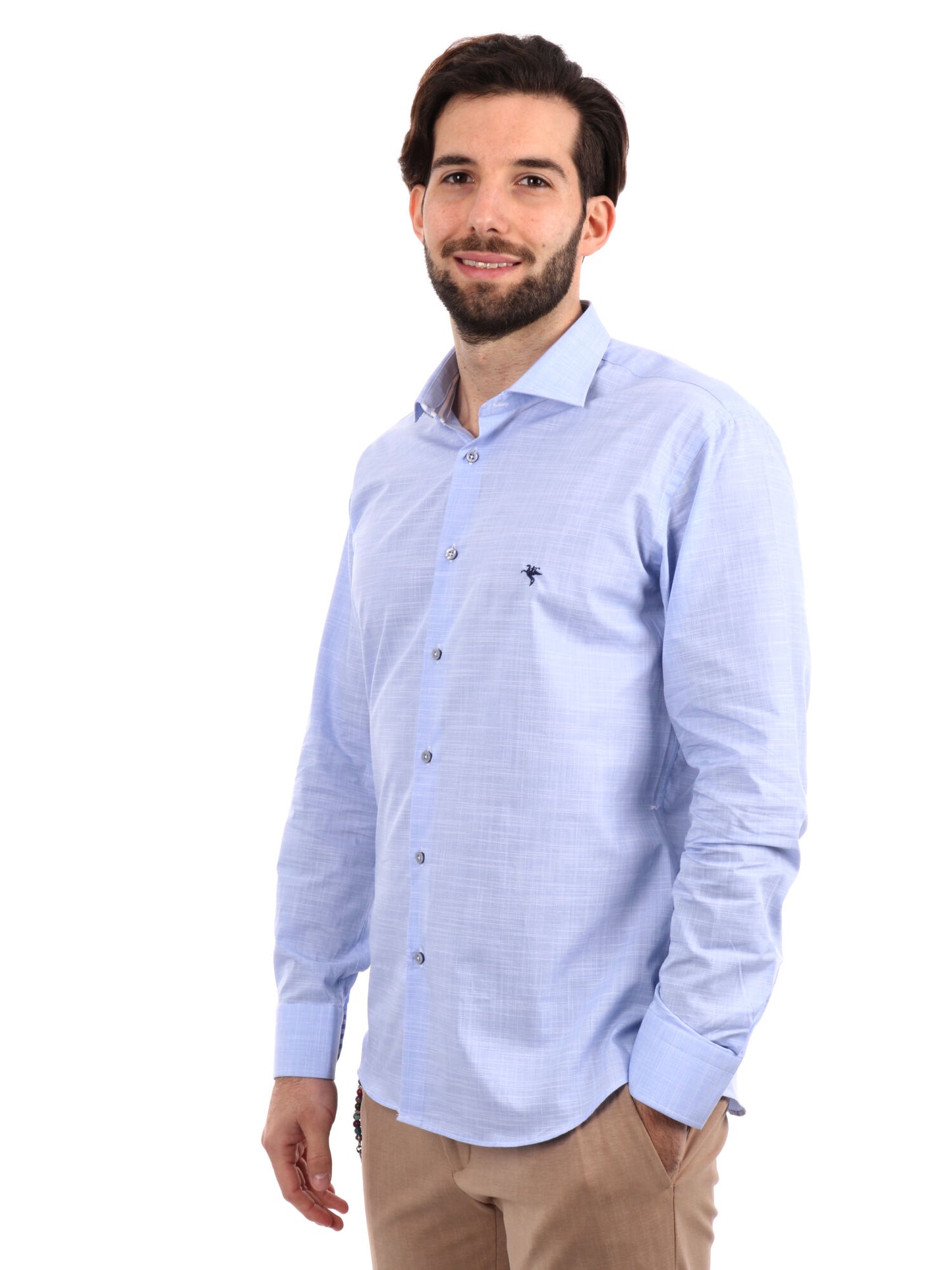 CAMICIA BORRELLI FB UOMO CELESTE