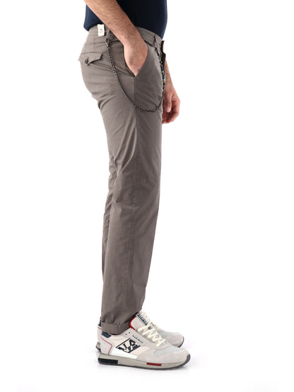 PANTALONE IN TELA FB UOMO FANGO