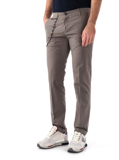 PANTALONE IN TELA FB UOMO FANGO