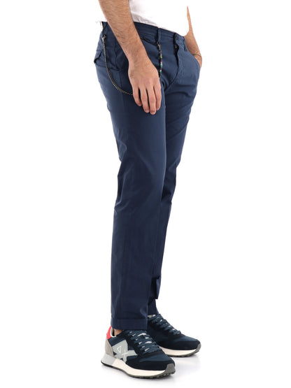 PANTALONE IN TELA FB UOMO BLU MEDIO