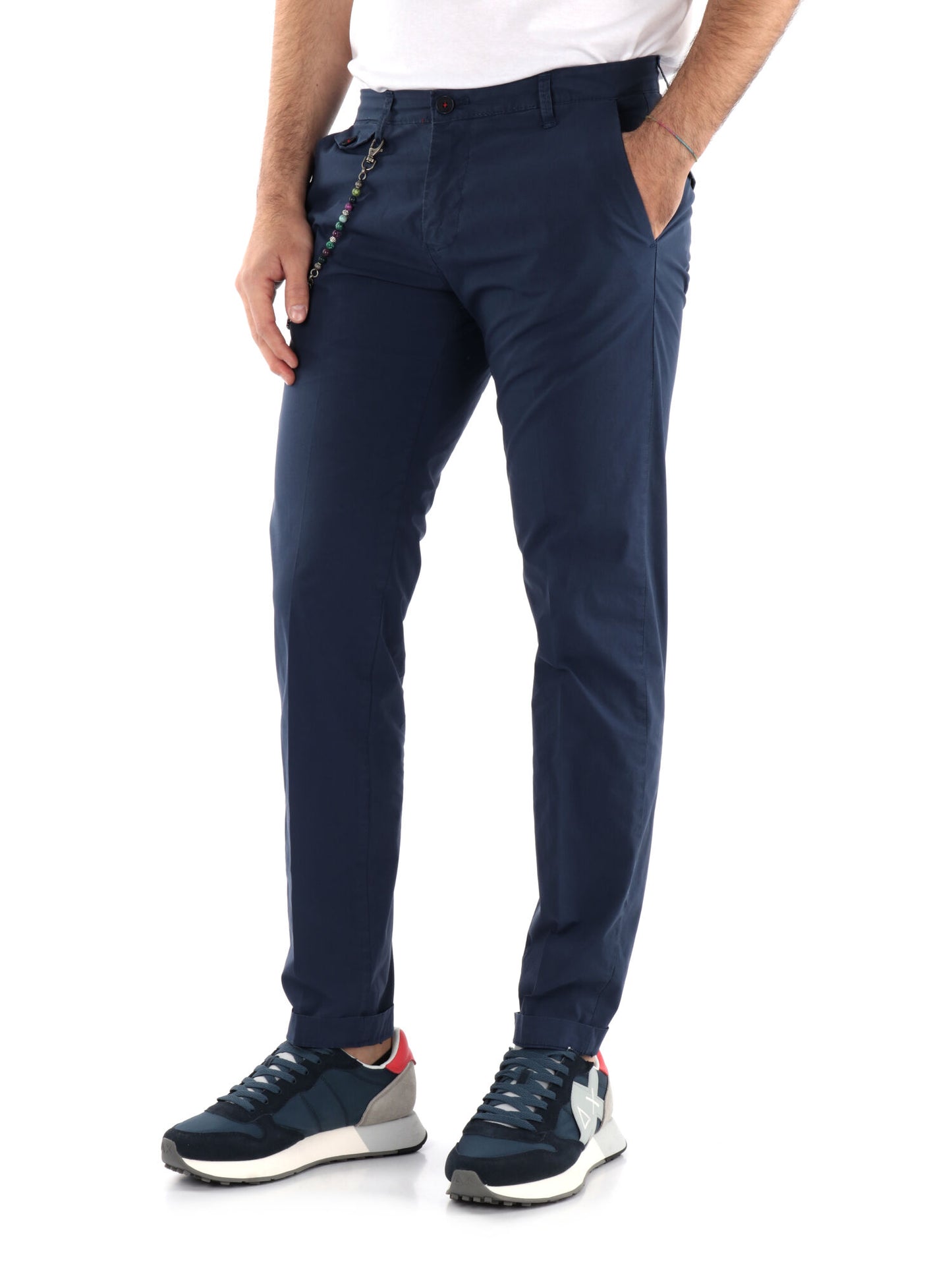 PANTALONE IN TELA FB UOMO BLU MEDIO