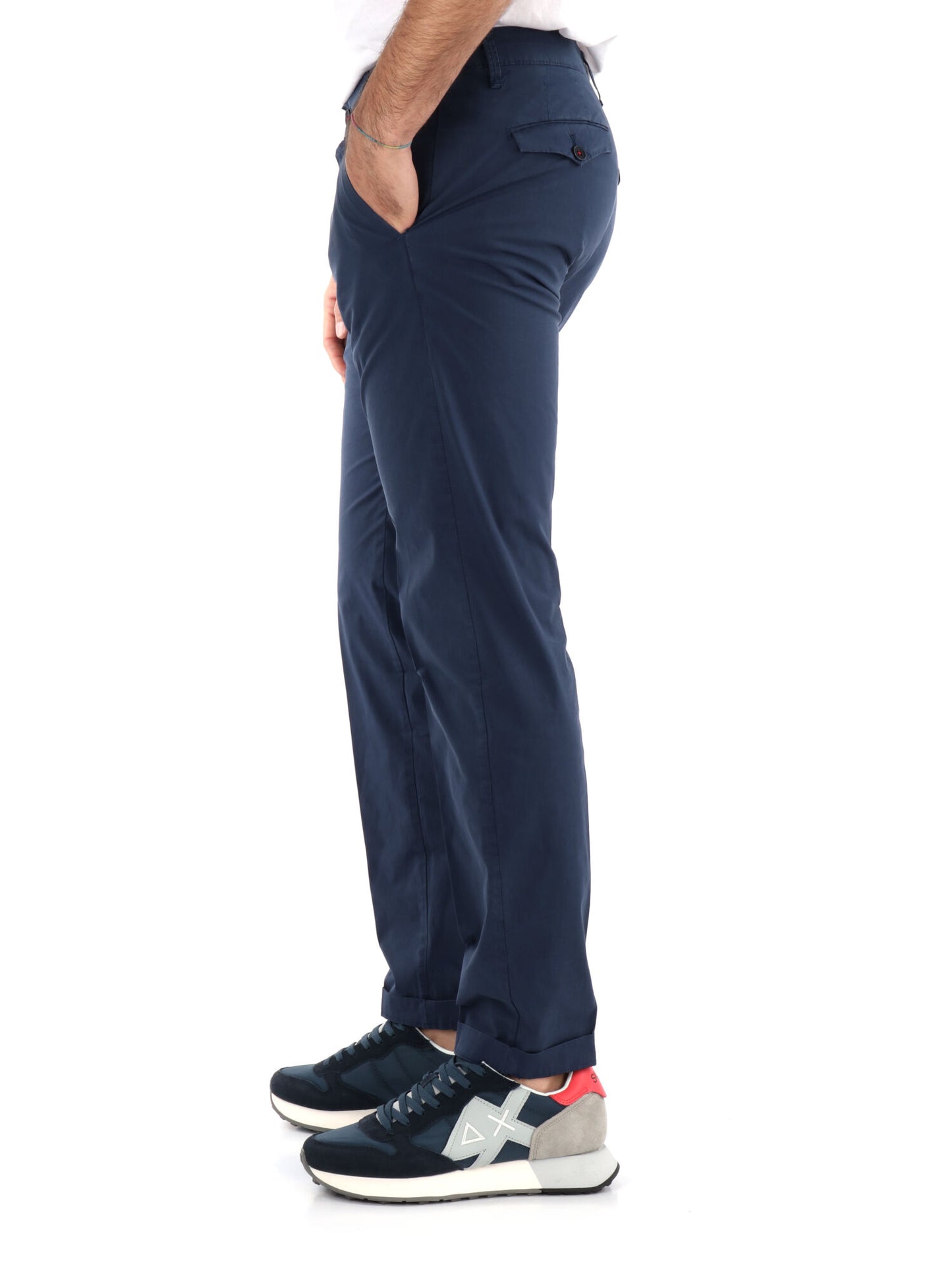 PANTALONE IN TELA FB UOMO BLU MEDIO