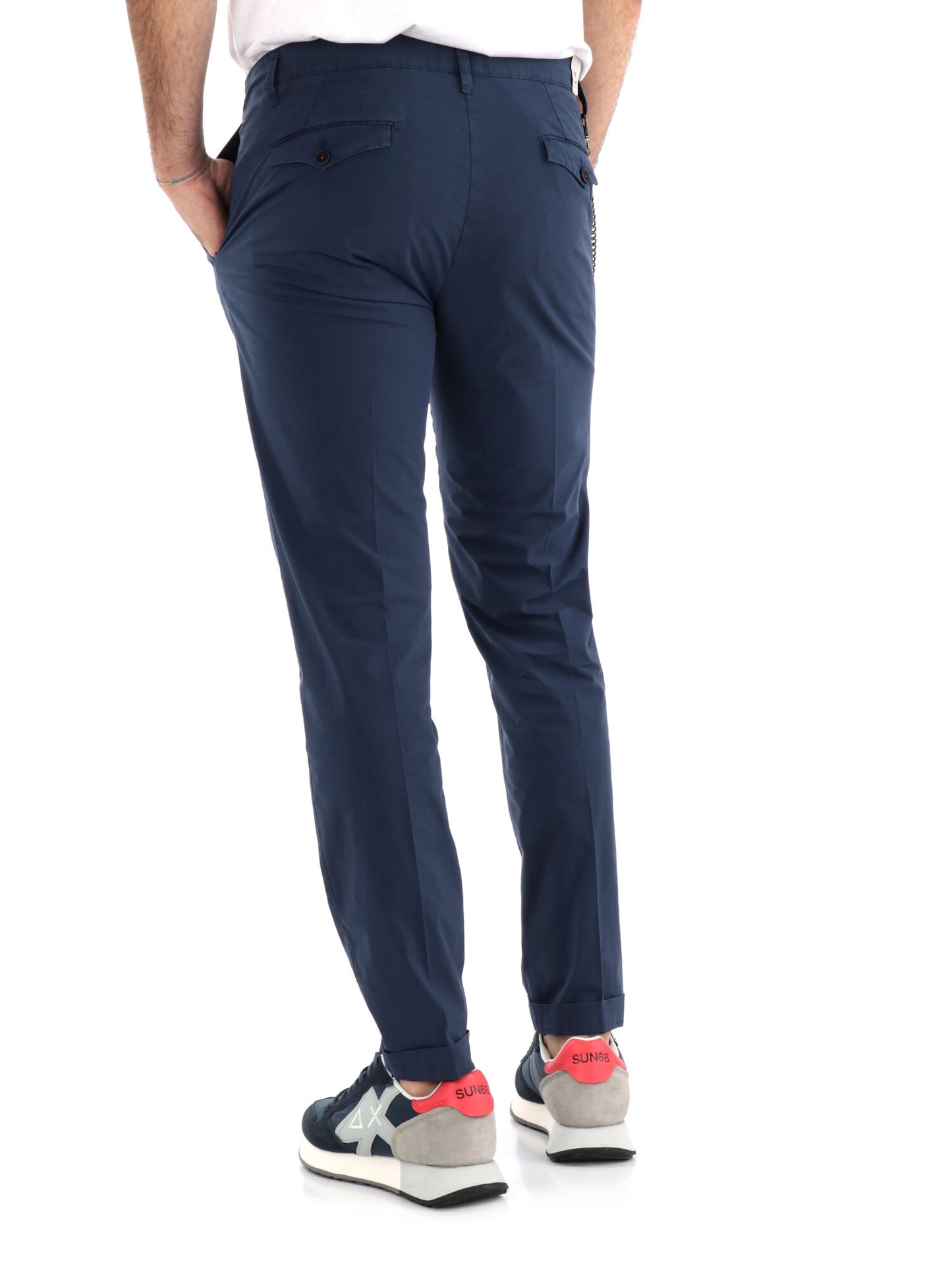 PANTALONE IN TELA FB UOMO BLU MEDIO