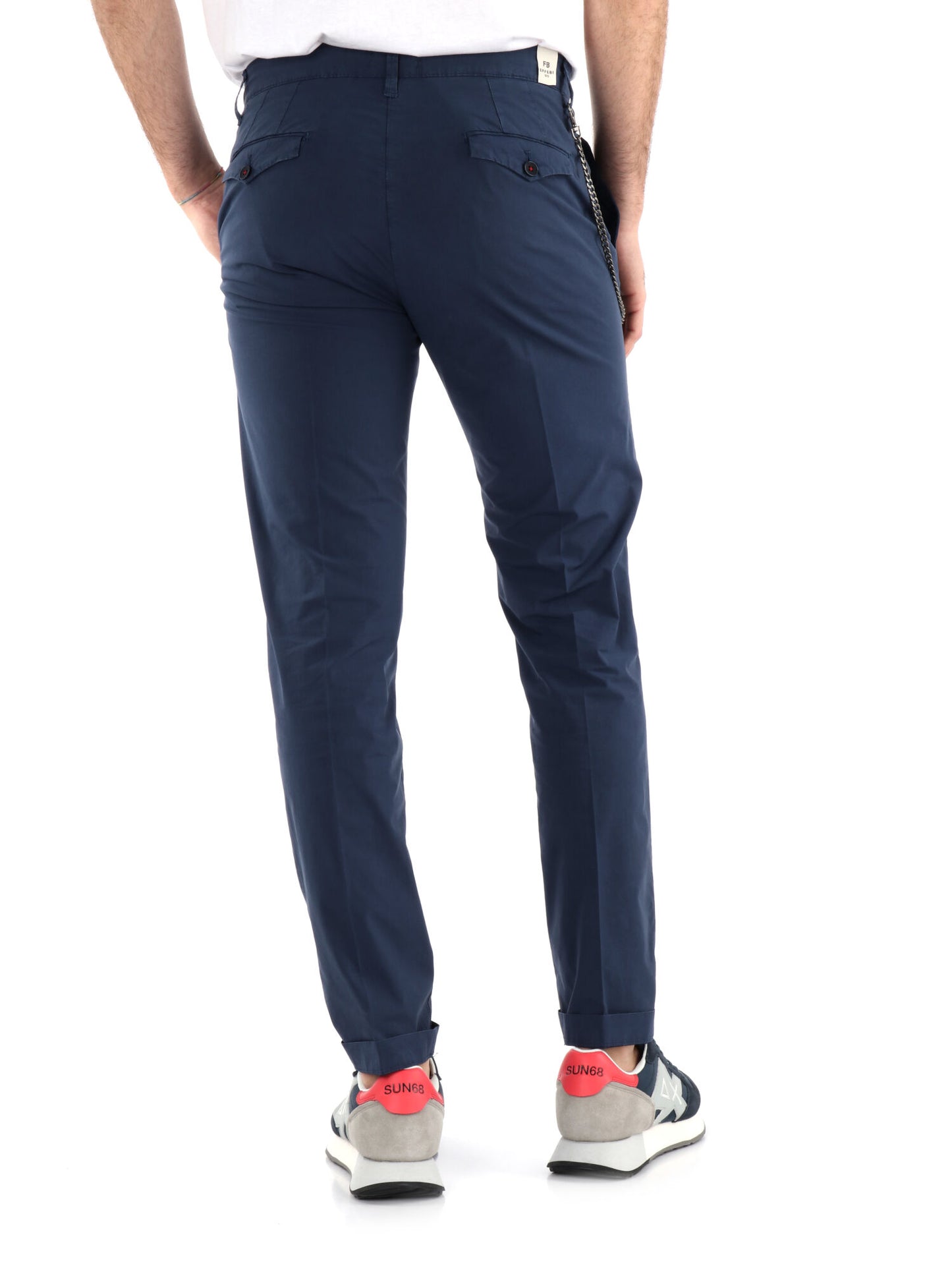 PANTALONE IN TELA FB UOMO BLU MEDIO
