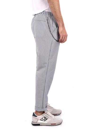 PANTALACCIO SEELS FB UOMO BIANCO-BLU
