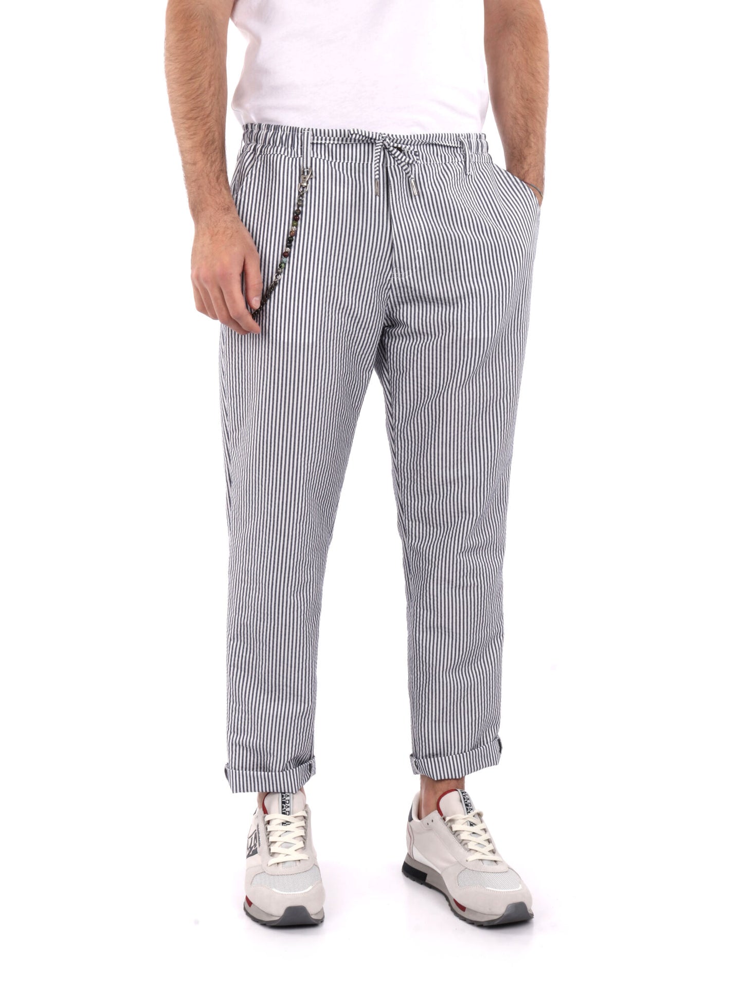 PANTALACCIO SEELS FB UOMO BIANCO-BLU