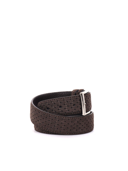 CINTURA IN PELLE CON MOTIVO FB UNISEX TESTA TESTA DI MORO