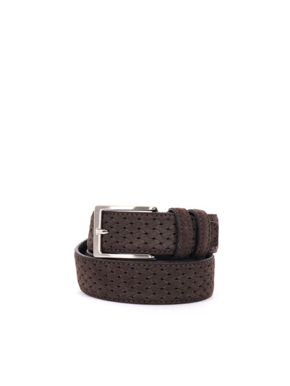 CINTURA IN PELLE CON MOTIVO FB UNISEX TESTA TESTA DI MORO