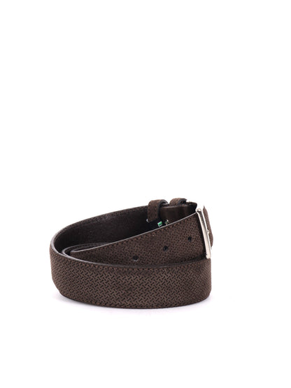 CINTURA IN PELLE CON MOTIVO FB UNISEX TESTA DI MORO