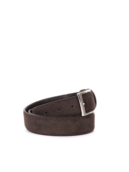 CINTURA IN PELLE CON MOTIVO FB UNISEX TESTA DI MORO