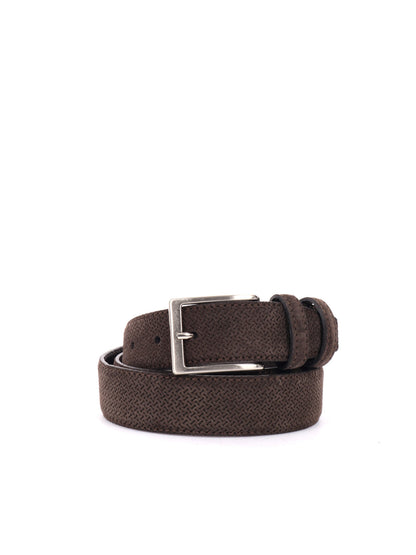 CINTURA IN PELLE CON MOTIVO FB UNISEX TESTA DI MORO