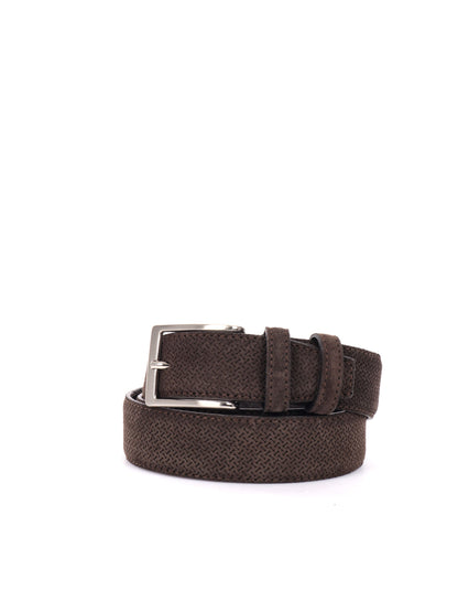 CINTURA IN PELLE CON MOTIVO FB UNISEX TESTA DI MORO